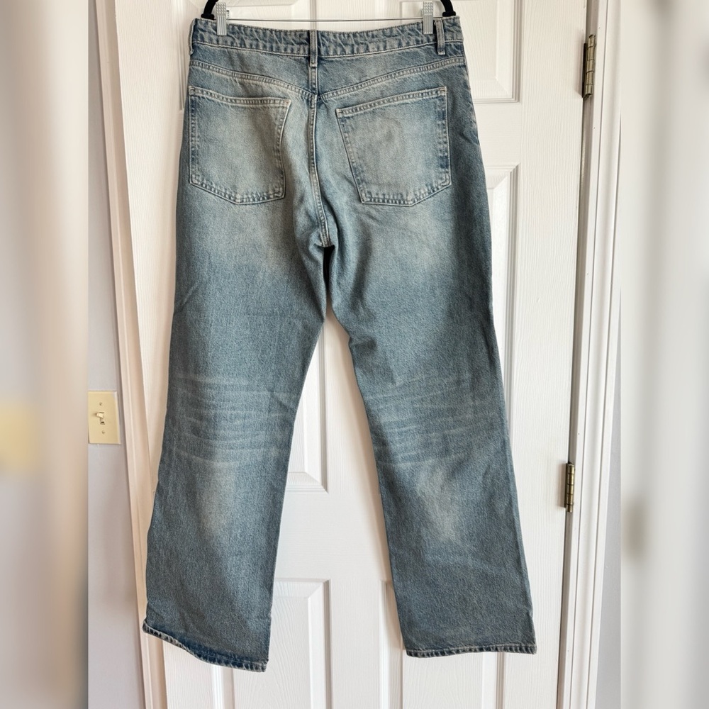 Zara Blue Boyfriend Jeans with Faded Denim Look - Picture 4 of 5